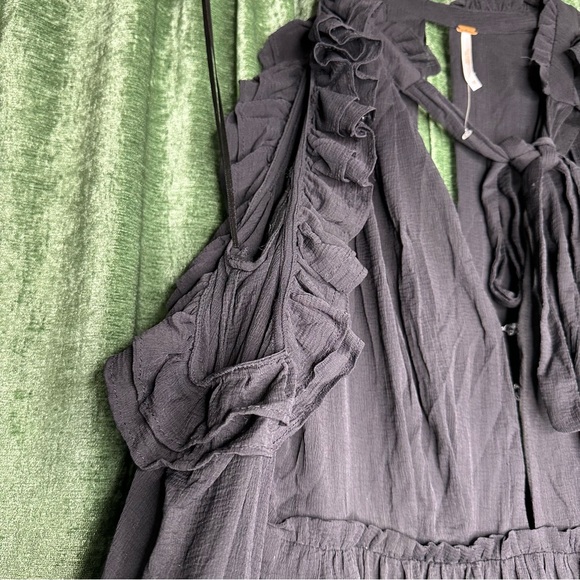 FREE PEOPLE YOU AND I FRILL MINI DRESS Sz 12 - Picture 7 of 10